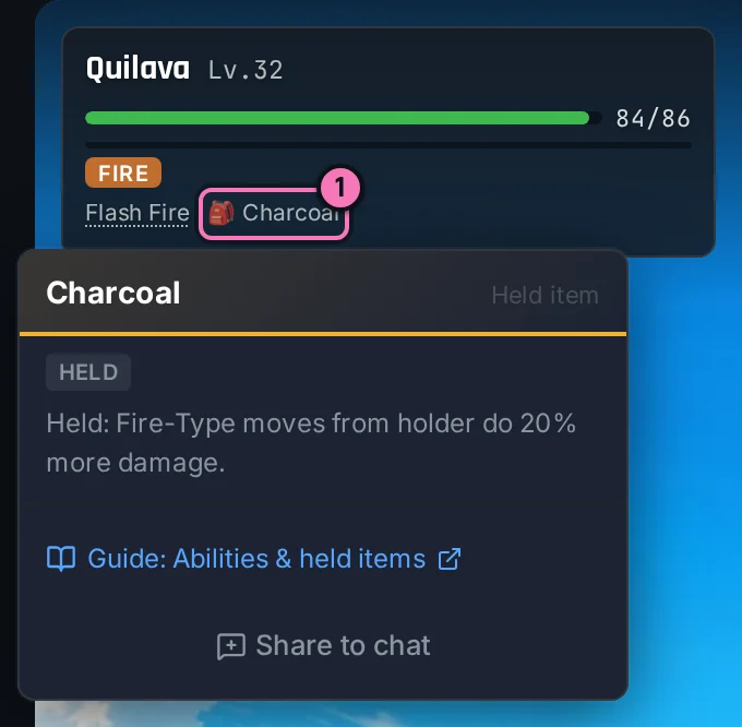 A held item in battle