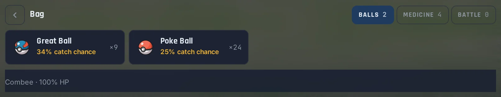 Balls in a wild battle