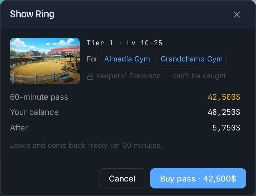 Buying a training pass